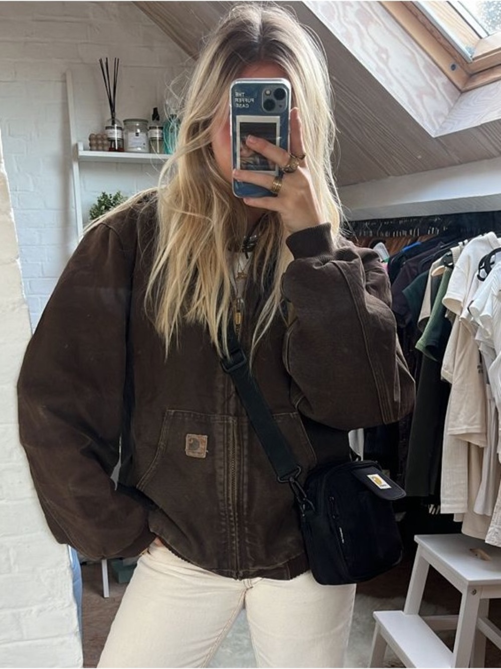 Carhartt Dark Brown Duck Bomber Jacket